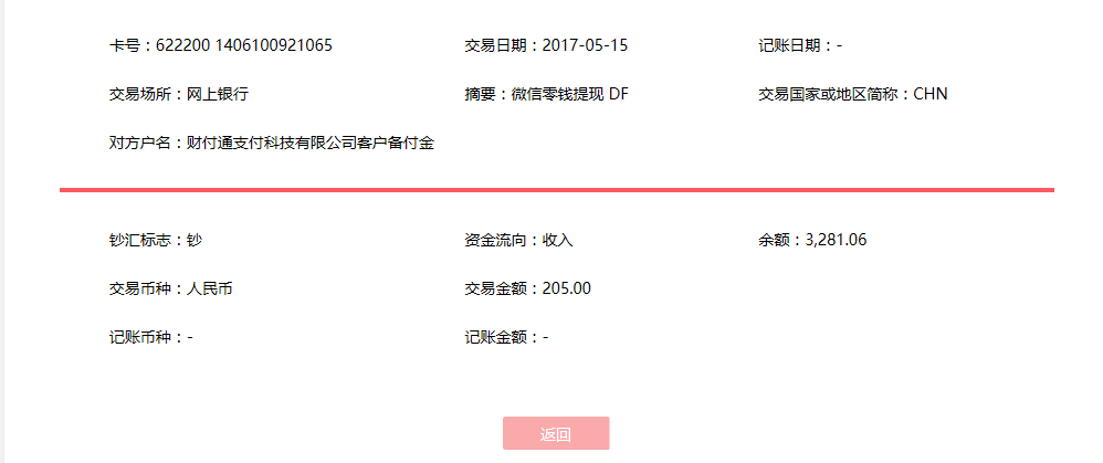 5月15日漳州客戶轉(zhuǎn)賬205元至微信賬戶
